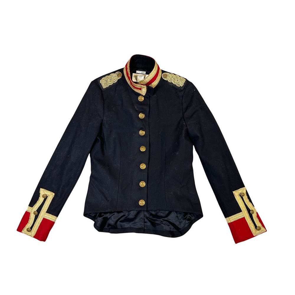 Ralph Lauren Denim Supply Military Jacket Black Wool Blend Eagle Button Med
